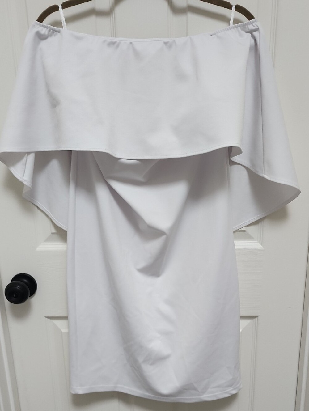 Grace Karin Size Large White One-Shoulder Ruffle Dress